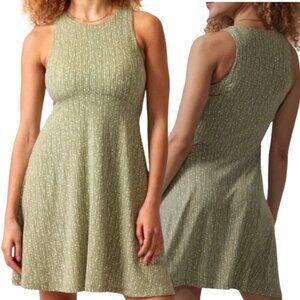 Athleta Santorini Thera Printed Dress Women's ST Small Tall Green UPF 50 Active
